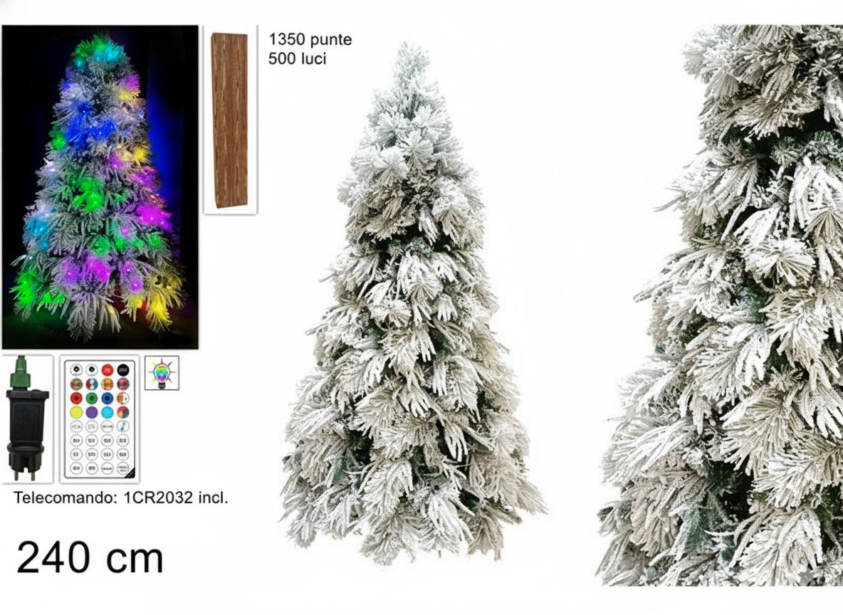 ALBERO 240CM INN.1350P.500LUCI C/GIOCHI LUCE