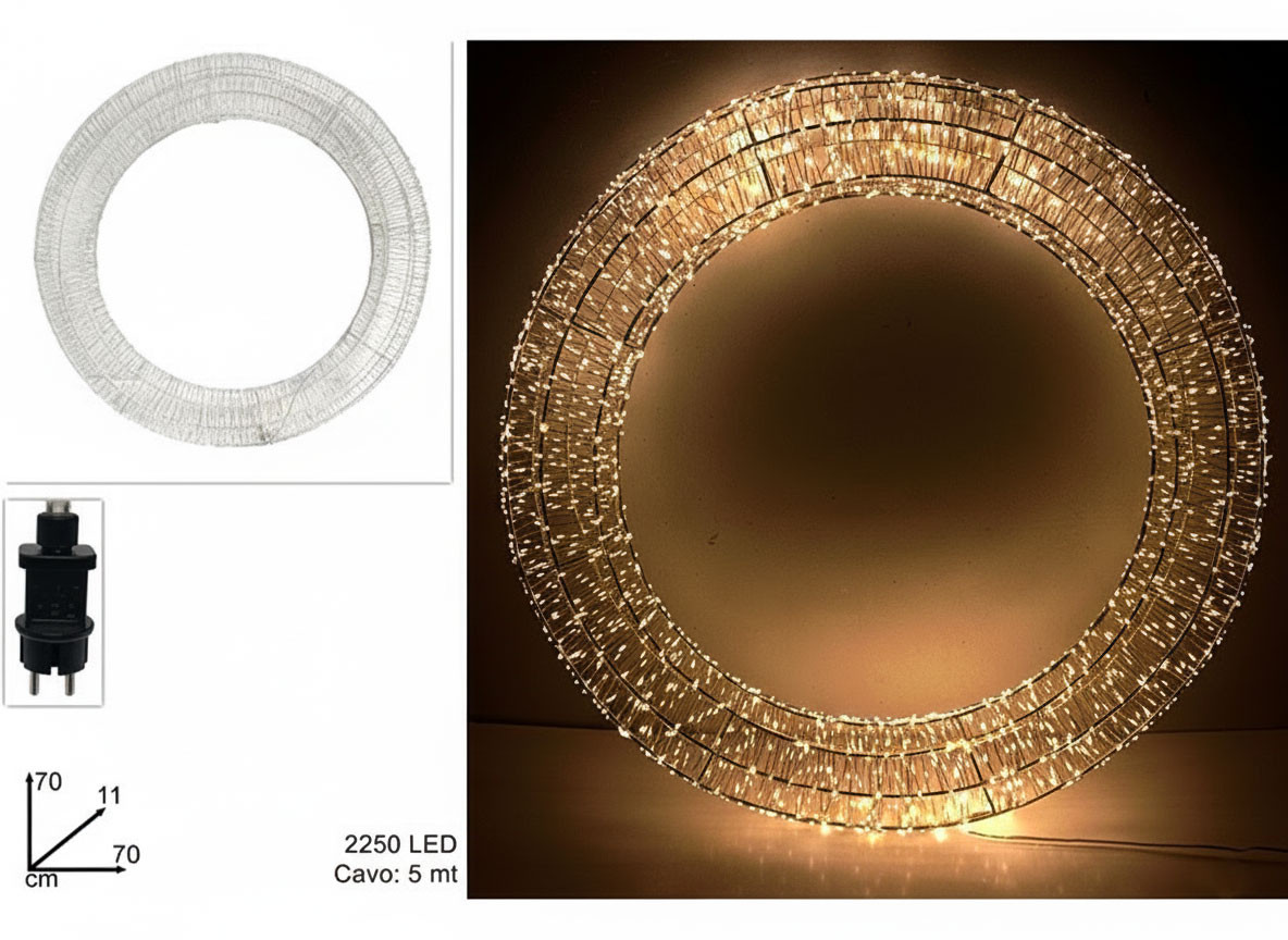 CERCHIO LUMINOSO 70CM 2250LED L.C.