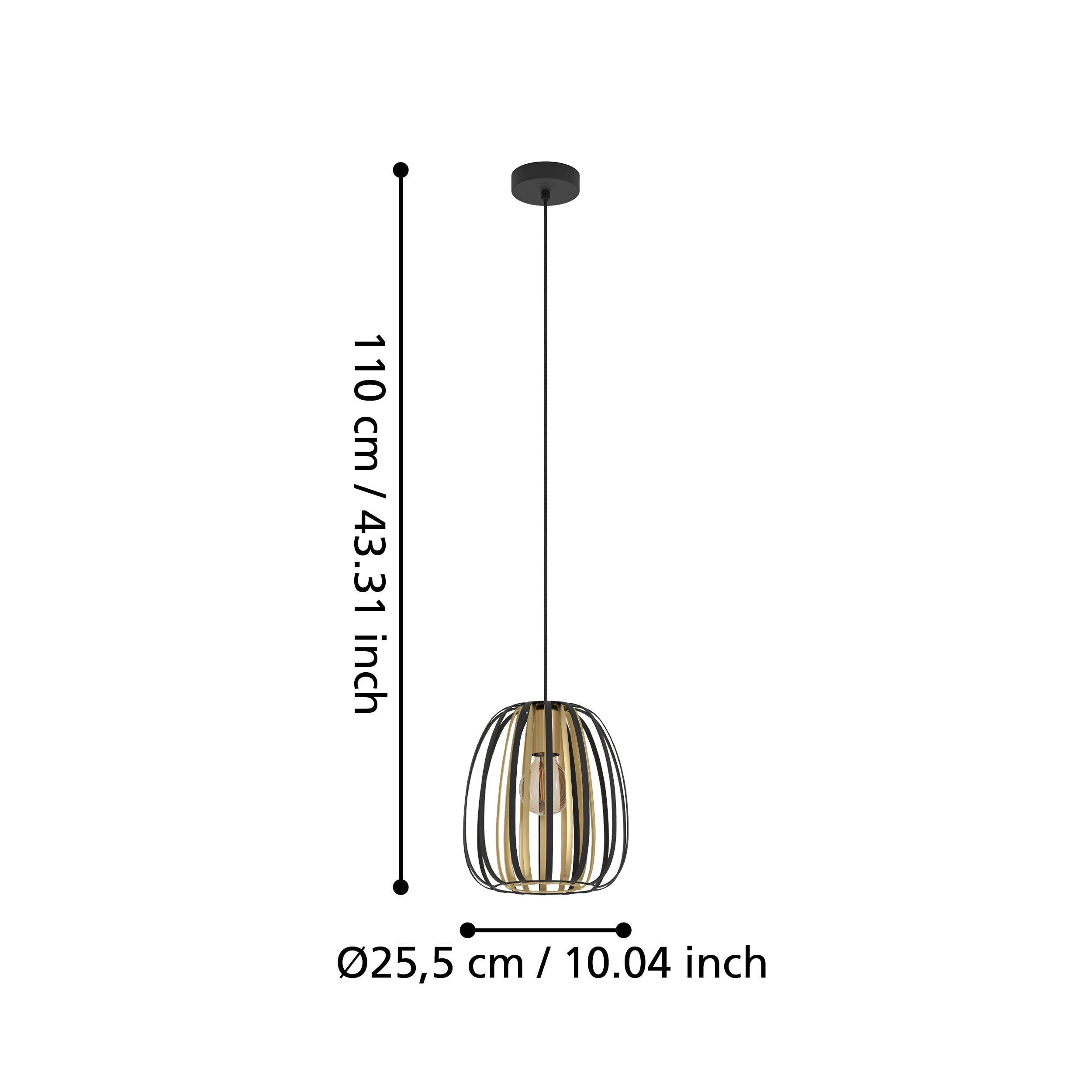 ENCINITOS SOSP.E27 1X40W ACCIAIO/NERO/ORO