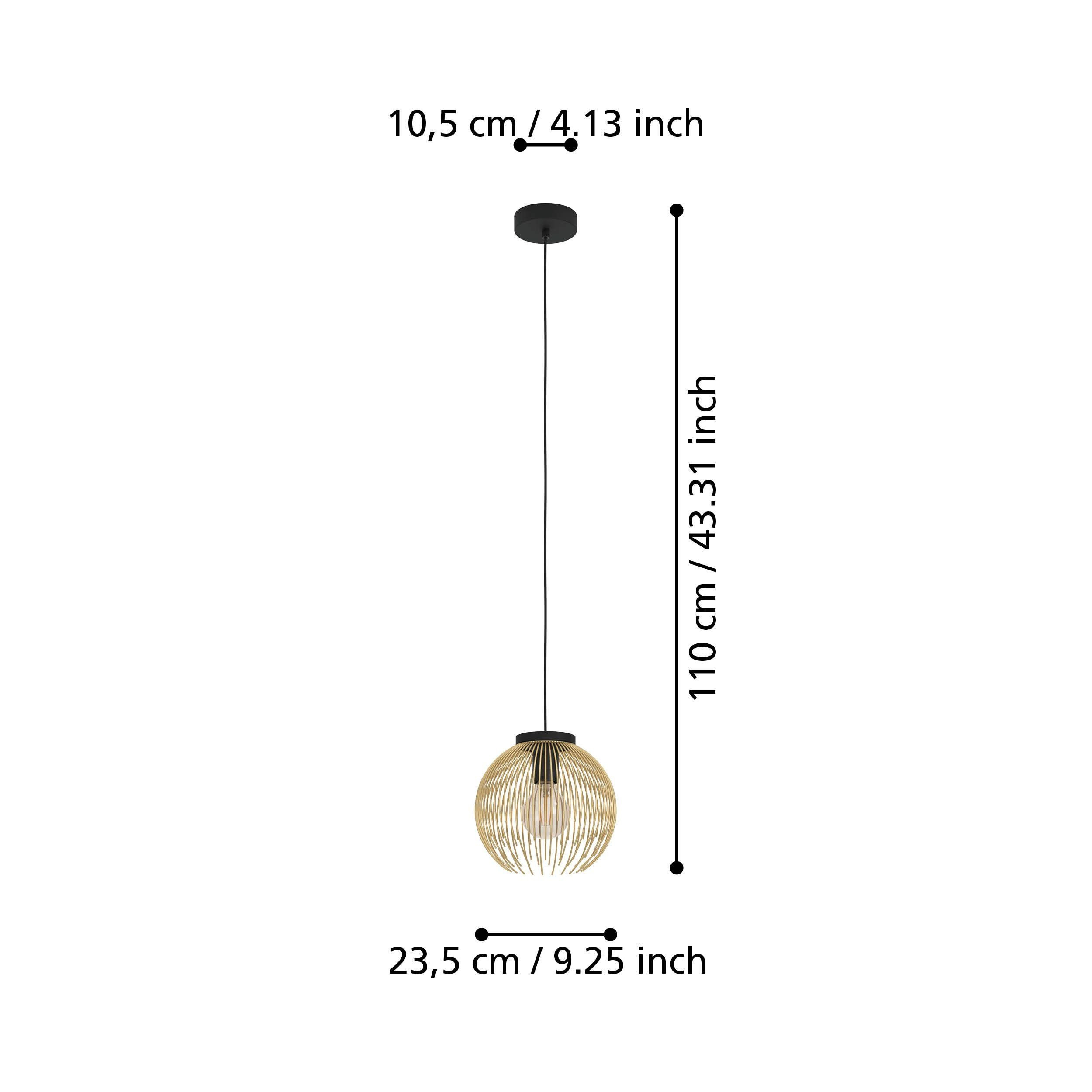 VENEZUELA SOSP.E27 1X40W ACC/NE/ORO D.23.5