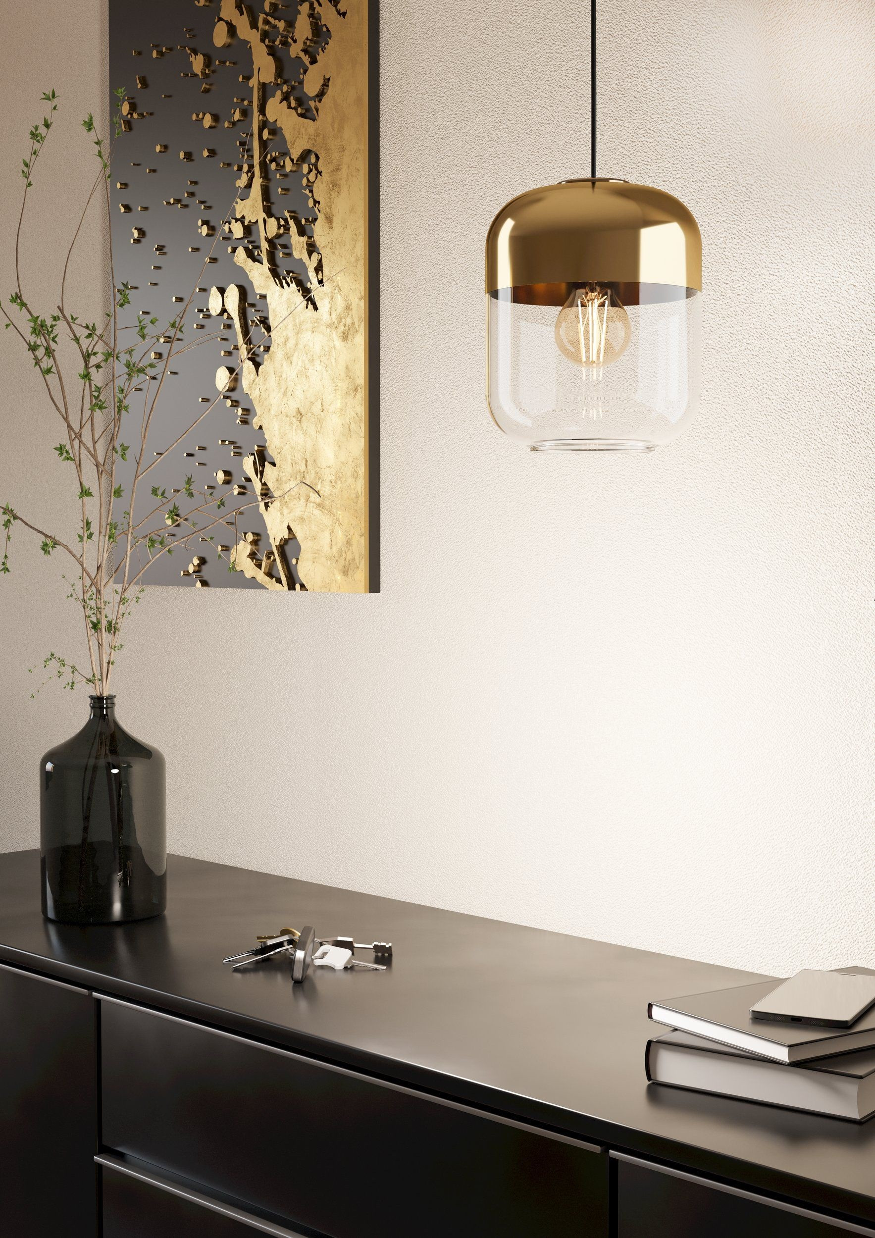 MARYVILLA SOSP.E27 1X40W ORO/VETRO