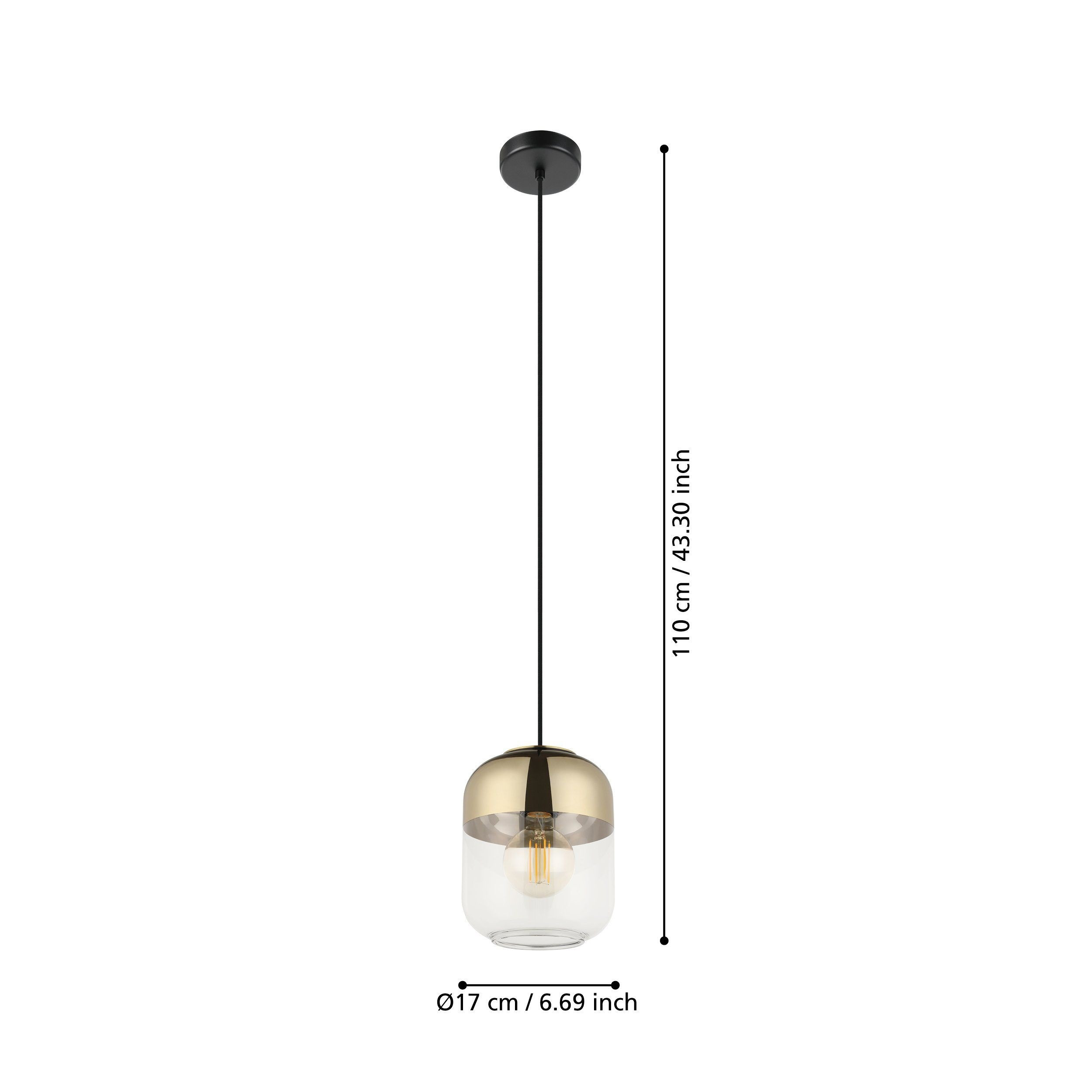MARYVILLA SOSP.E27 1X40W ORO/VETRO