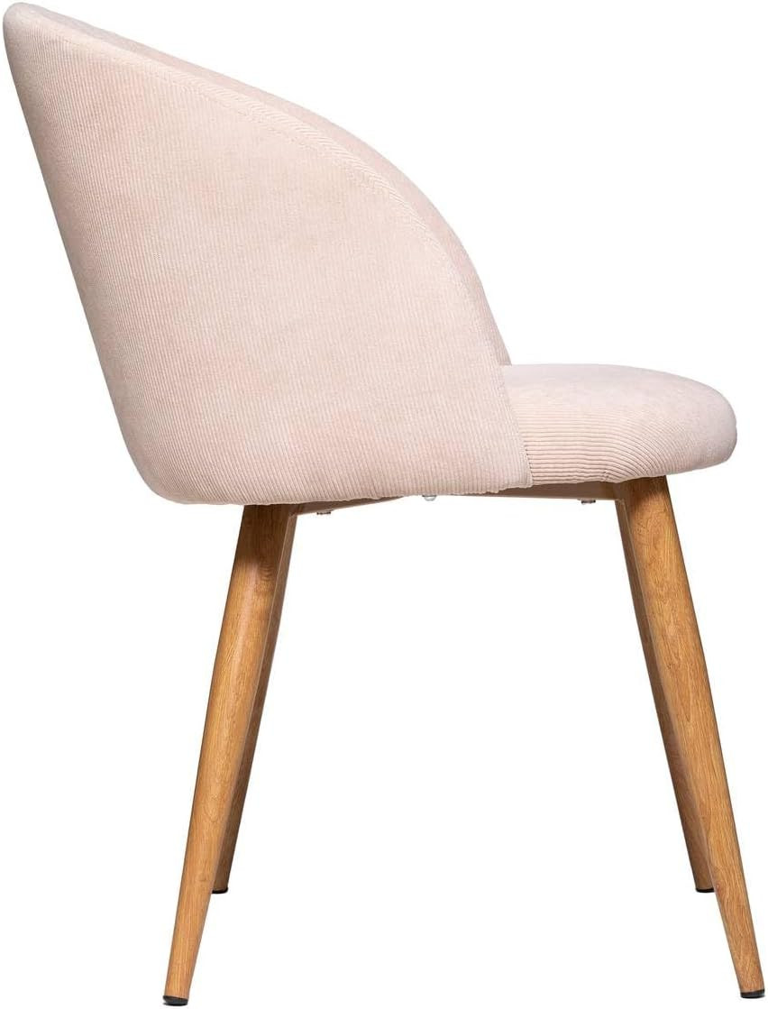 SEDIA C/GAMBE IN METALLO TESSUTO BEIGE