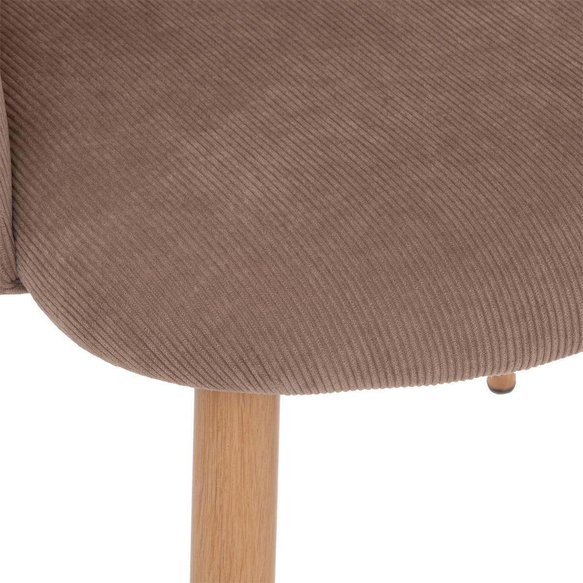 SEDIA C/GAMBE IN METALLO TESSUTO MARRONE