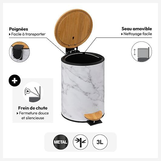PATTUMIERA DA BAGNO 3L.BIANCA