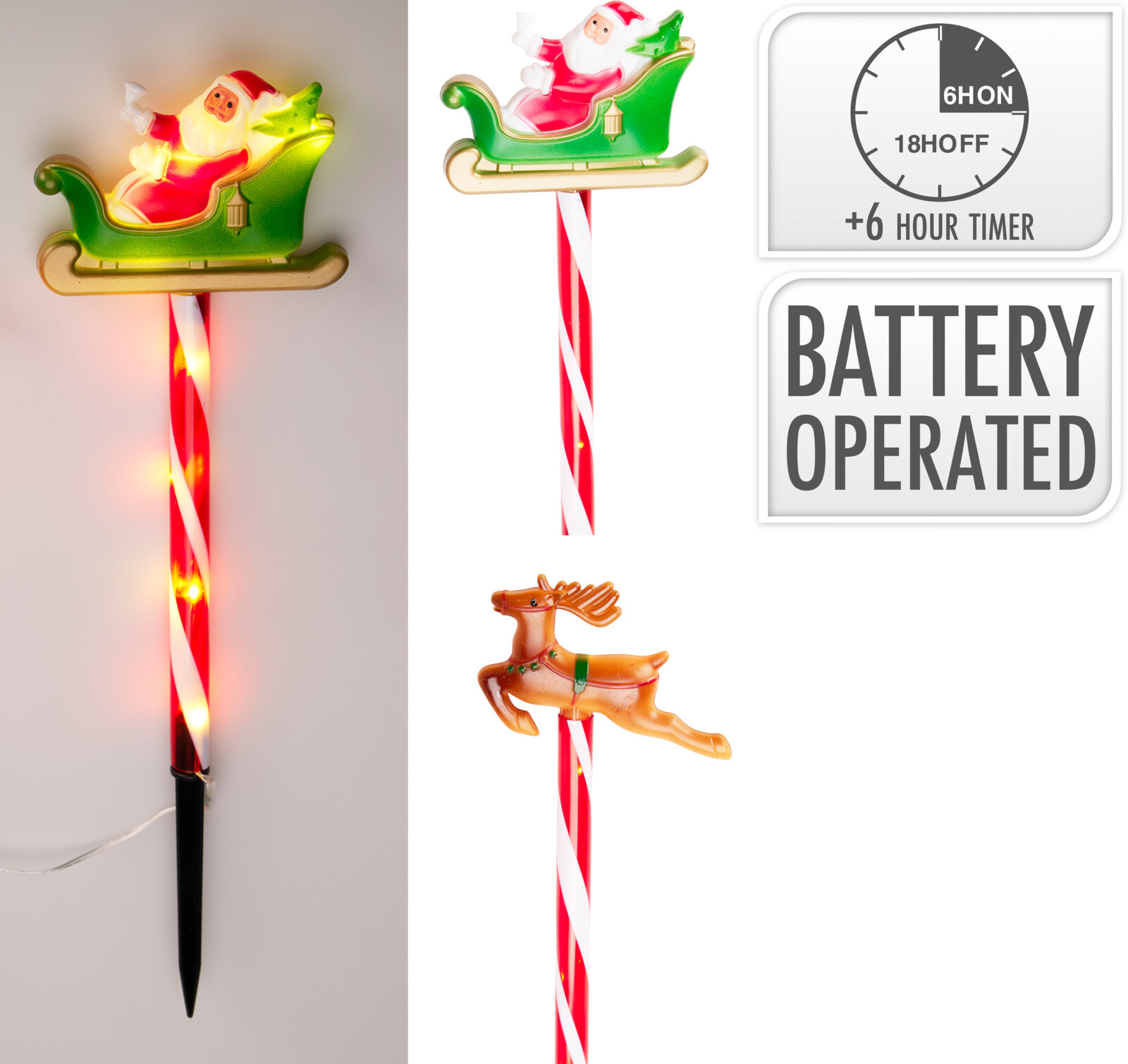 SET5 BASTONCINI LUMINOSI DA GIARDINO 35LED
