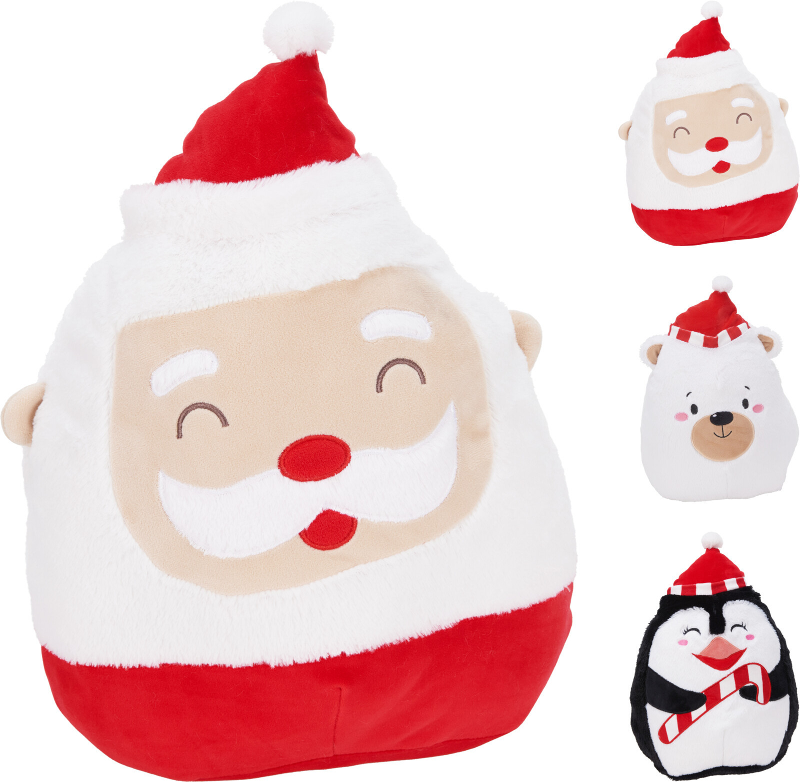 CUSCINO BABBO NATALE CM.40X30X24 ASS.3
