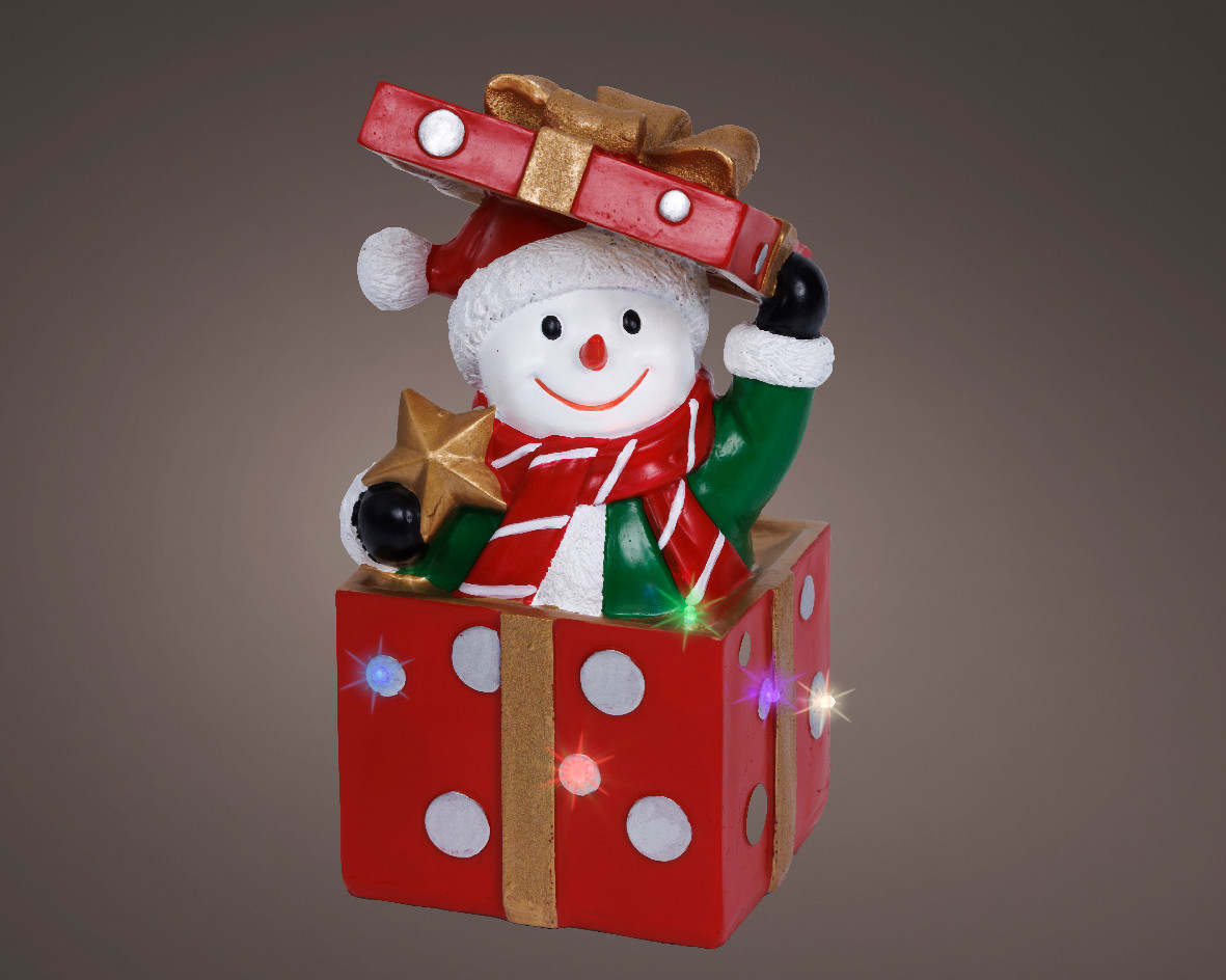 PUPAZZO DI NEVE A LED H.20.5 MULTICOLOR