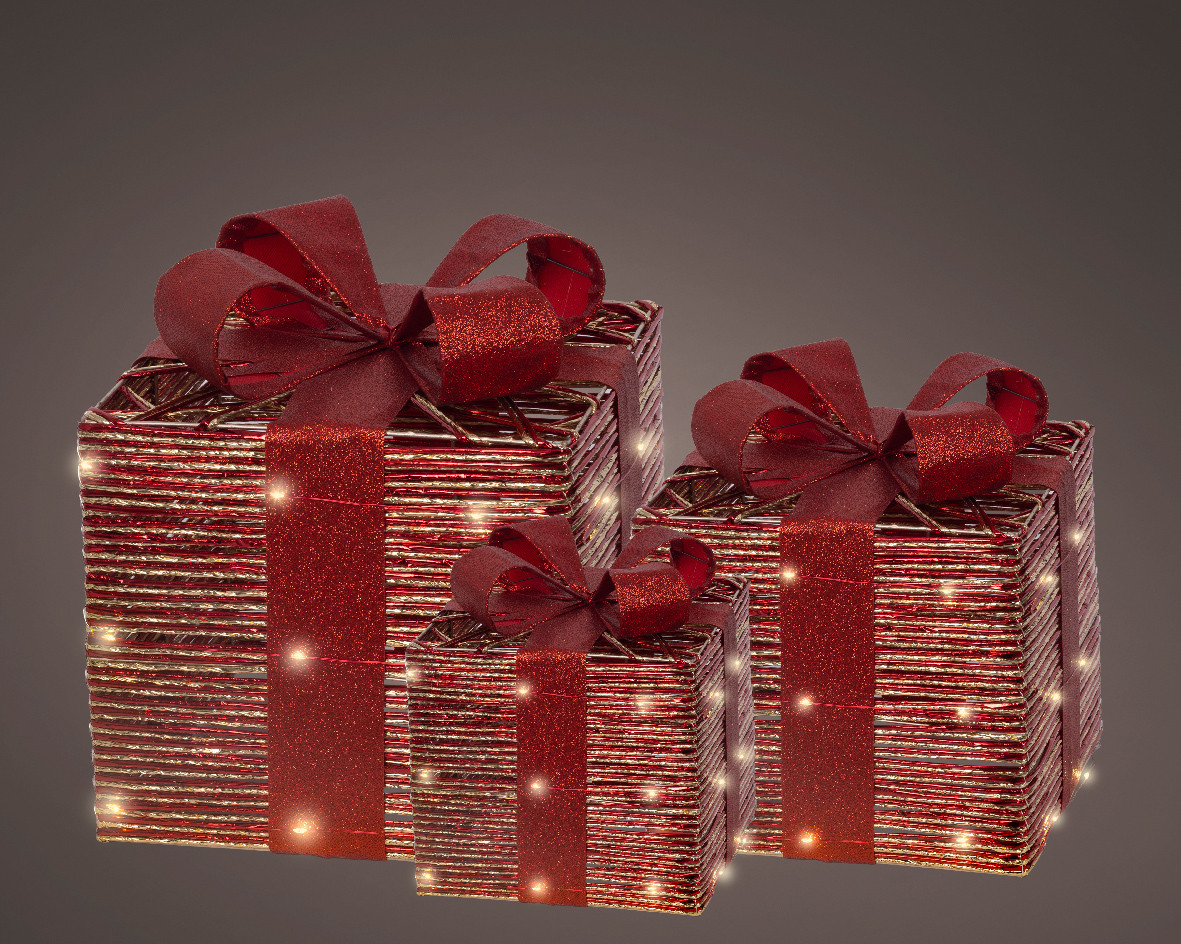 SCATOLA REGALO 15LED ROSSA PICCOLA