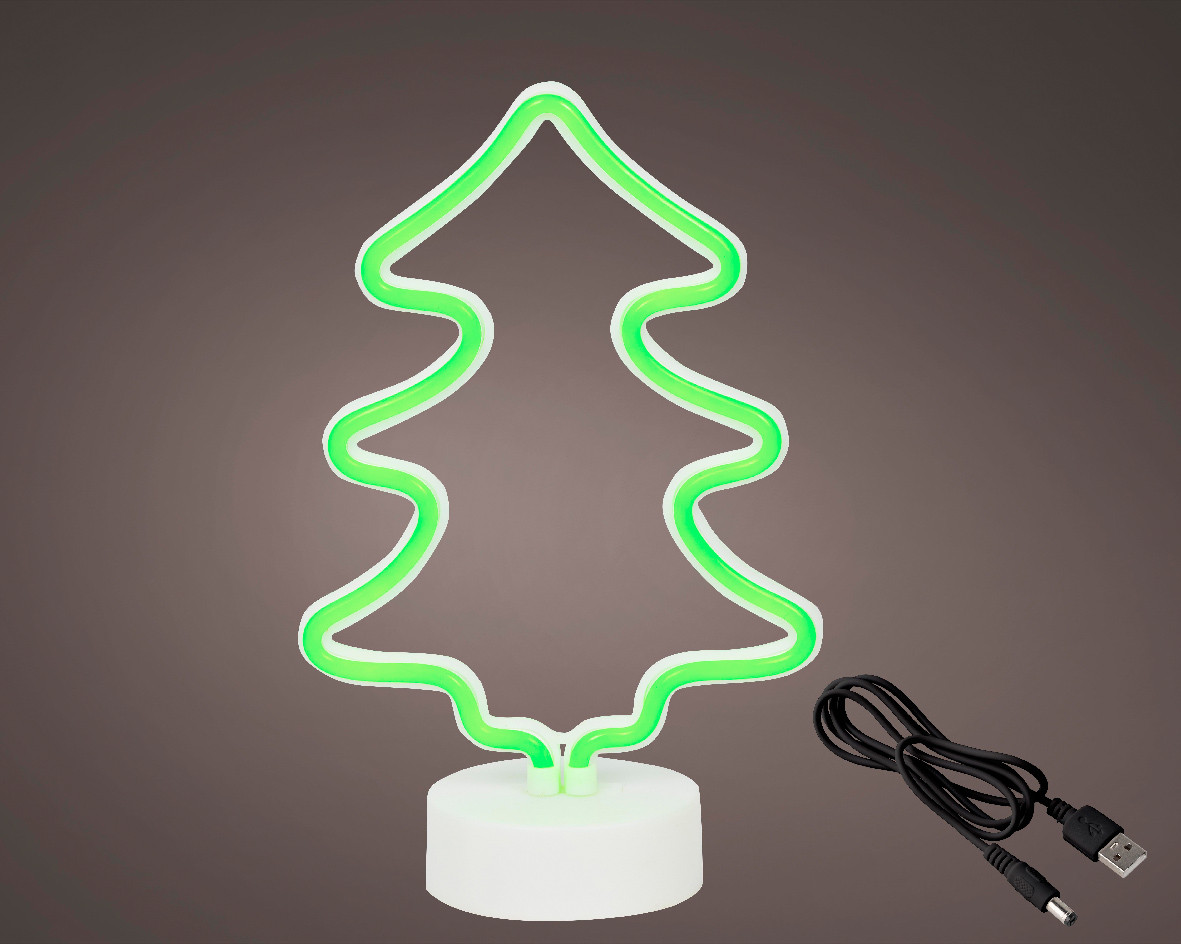 LAMPADA DA TAVOLO IN POLISTIROLO AD ALBERO B/VERDE