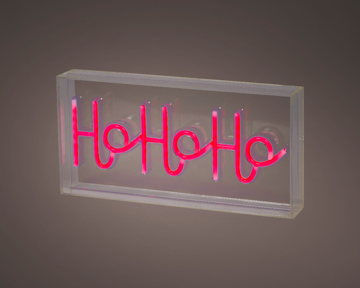 TARGA 'HO HO HO'A LED USB CM.30X15