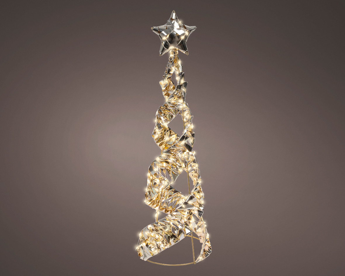 ALBERO C/MICRO LED H.60CM.ORO L.CALDA