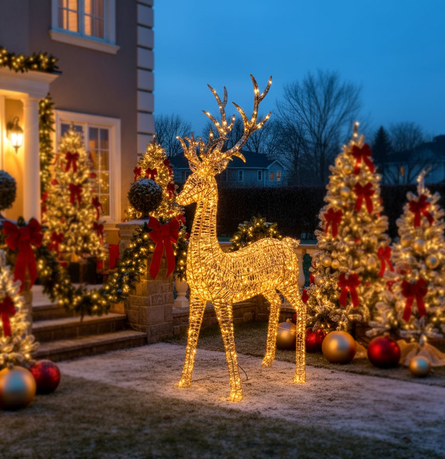 RENNA CON LED H.270CM ORO L.CALDA