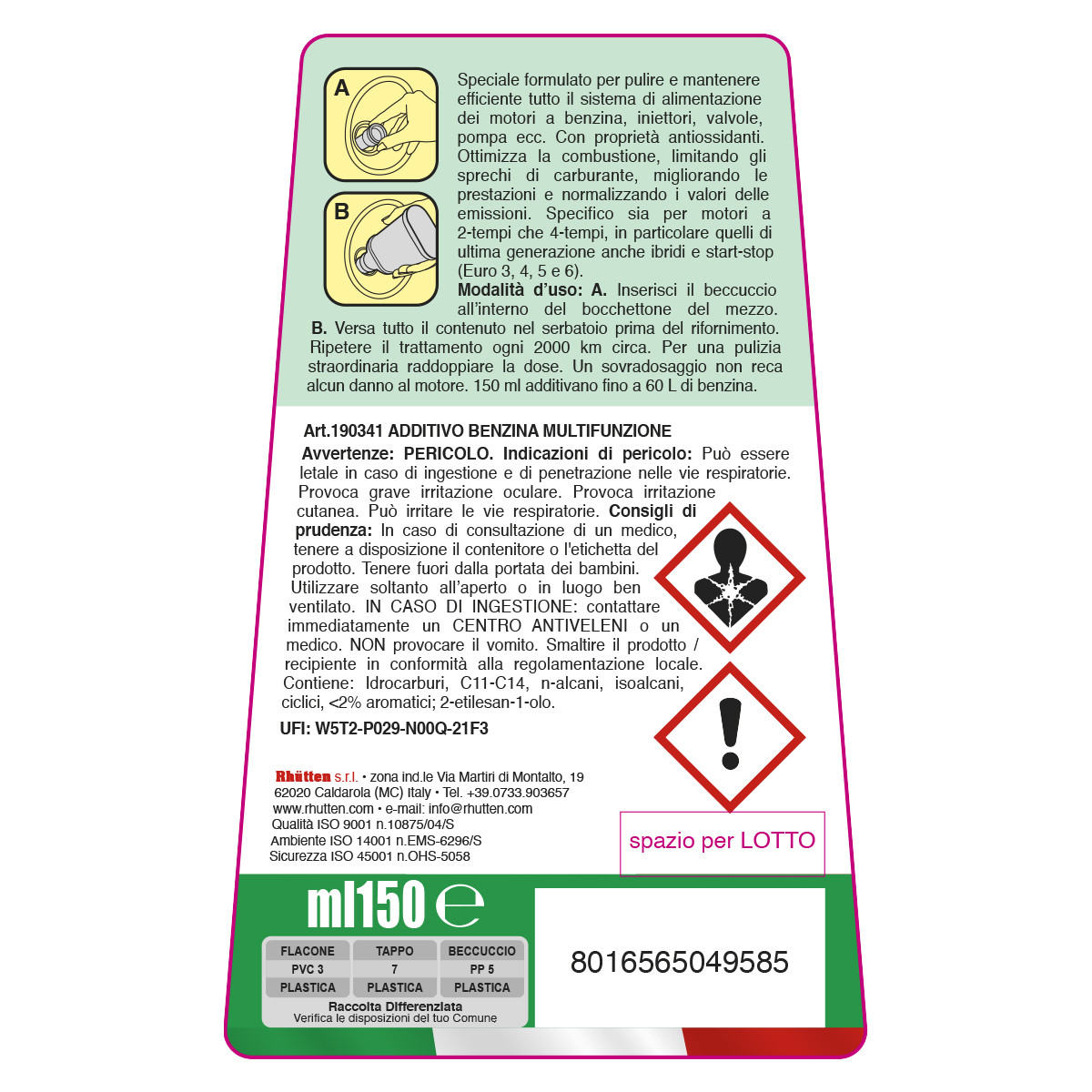 ADDITIVO MULTIFUNZIONE BENZINA 150ML