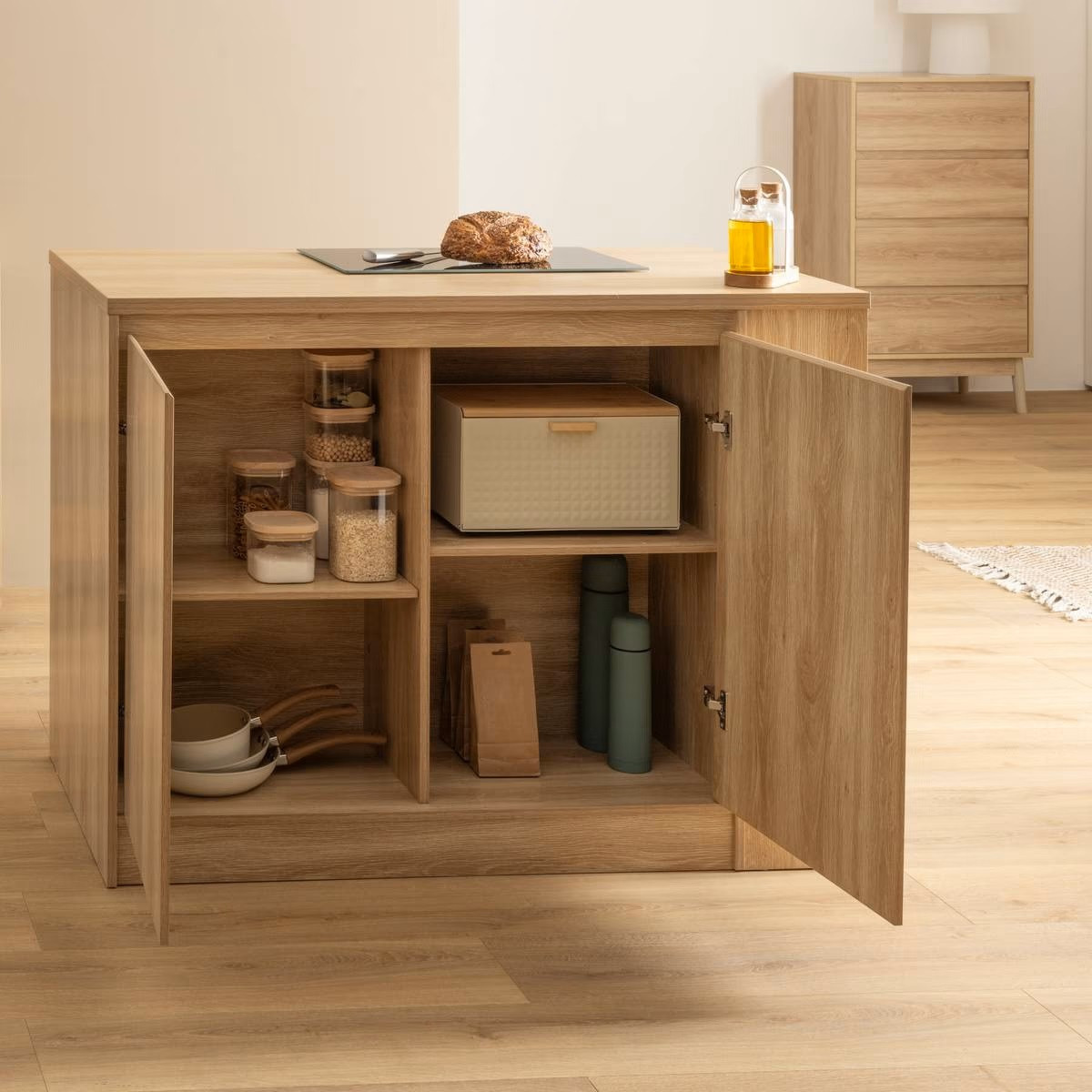 ISOLA CENTRALE ABANA CM.120X60X90 NATURALE