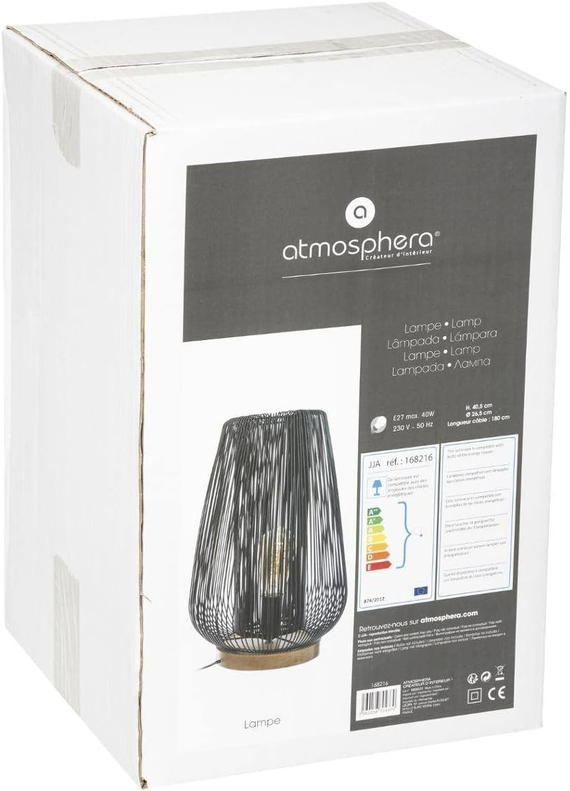 LAMPADA DA TAVOLO H.40.5 E27 40W NERO