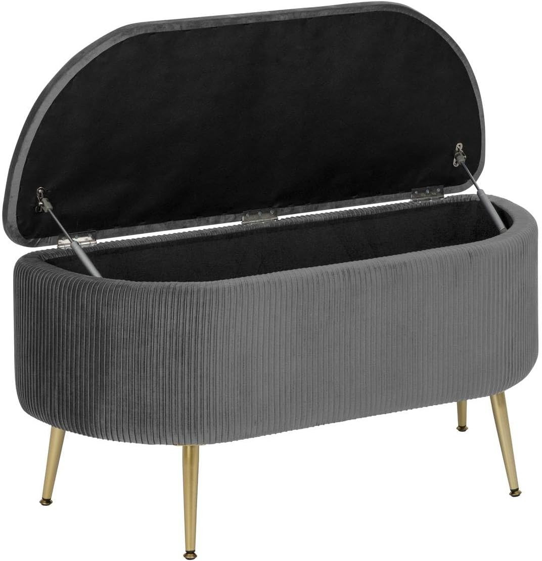 PANCA VELL.GRIGIO CM.100 PIEDI ORO