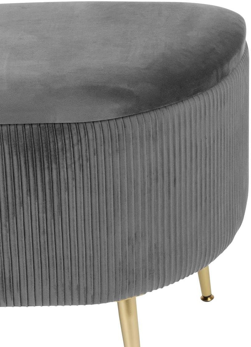 PANCA VELL.GRIGIO CM.100 PIEDI ORO