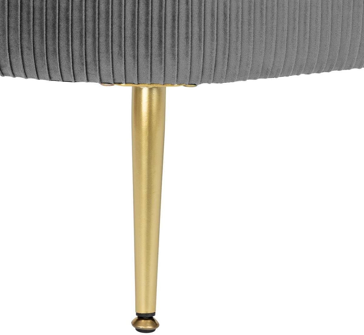 PANCA VELL.GRIGIO CM.100 PIEDI ORO