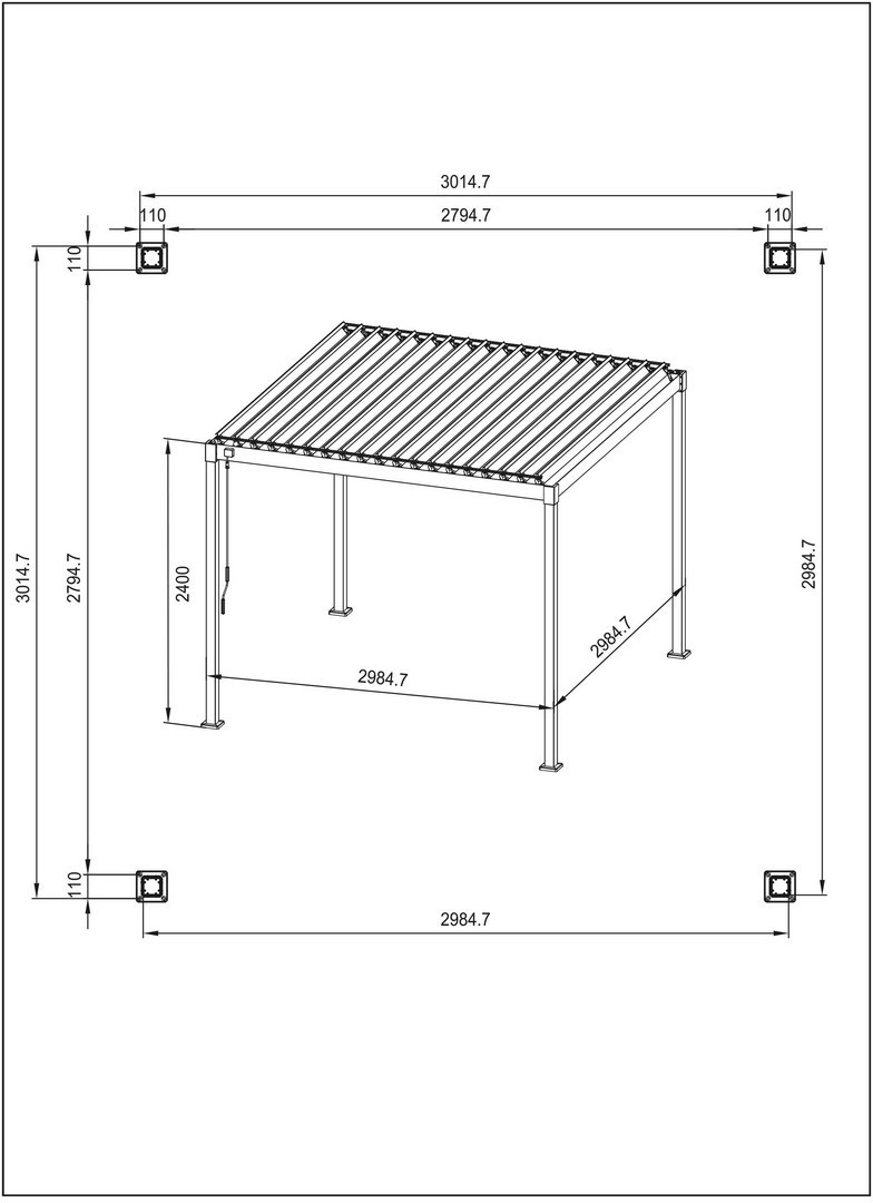 PERGOLA IN FERRO GARDA MT.3X3 SETA
