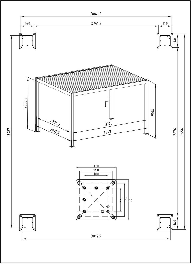 PERGOLA MISTA MAREA MT.3X4 ANTRACITE