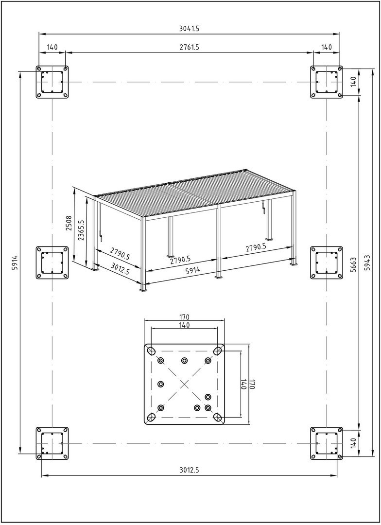 PERGOLA MISTA MAREA MT.3X6 ANTRACITE