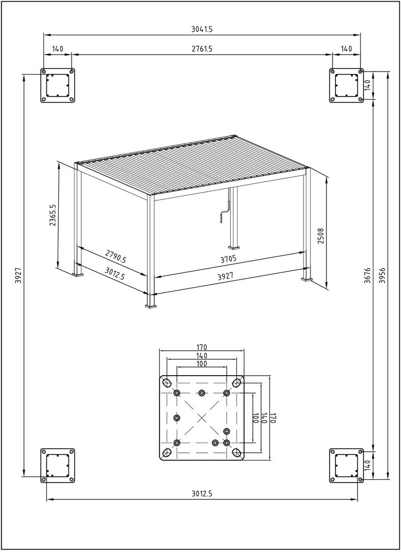 PERGOLA MISTA MAREA MT.3X4 BIANCA