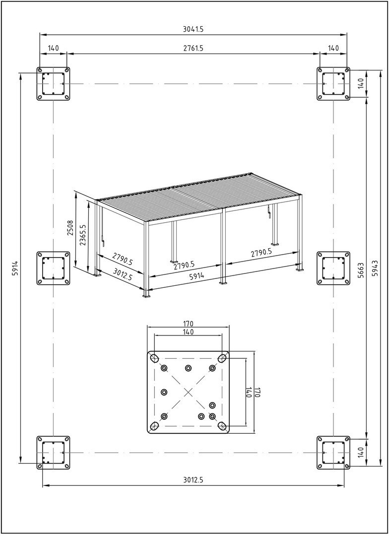 PERGOLA MISTA MAREA MT.3X6 BIANCA