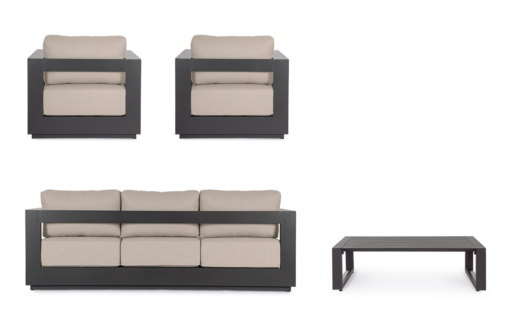 SALOTTO ALLUMINIO MOSES ANTRACITE