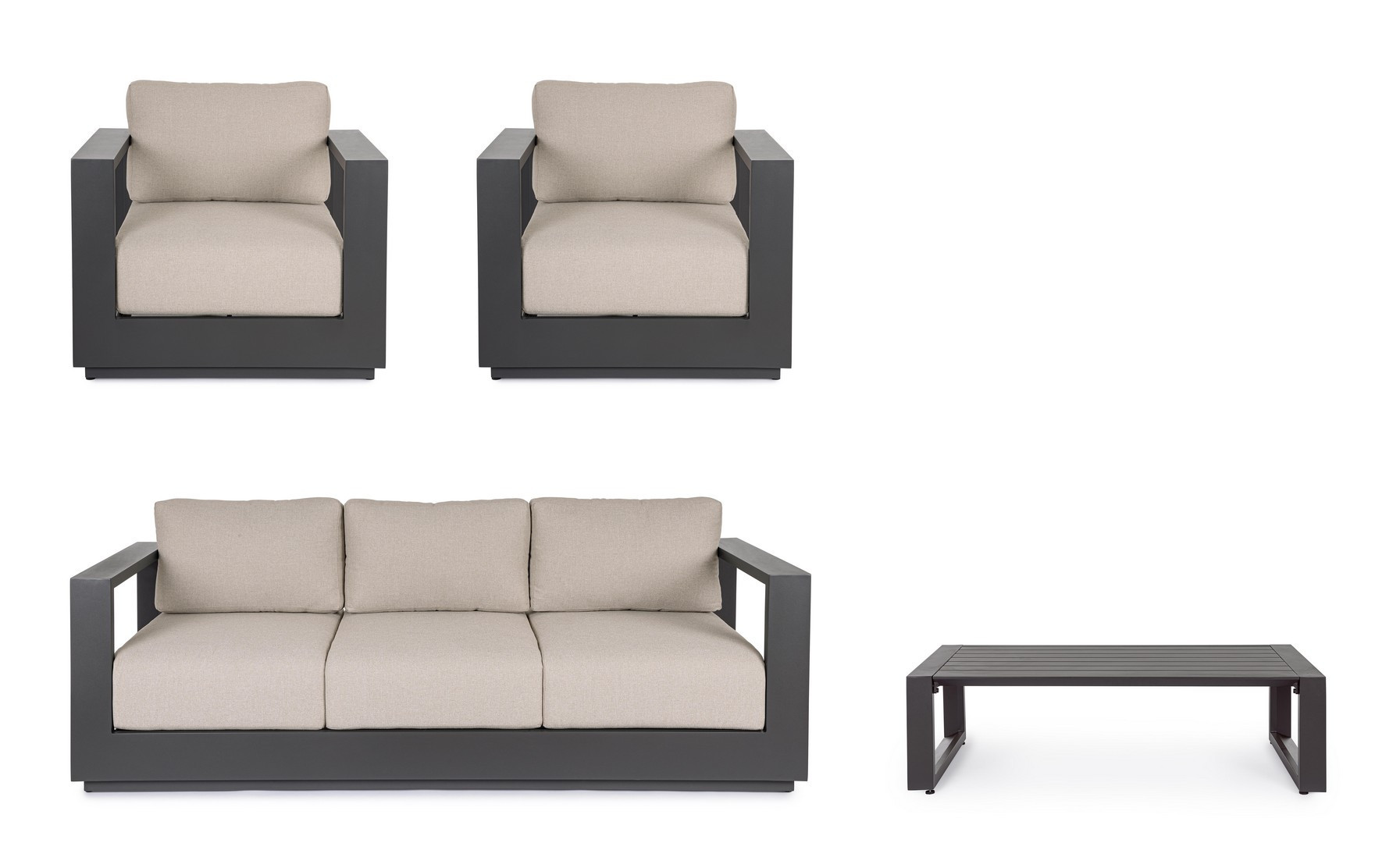 SALOTTO ALLUMINIO MOSES ANTRACITE