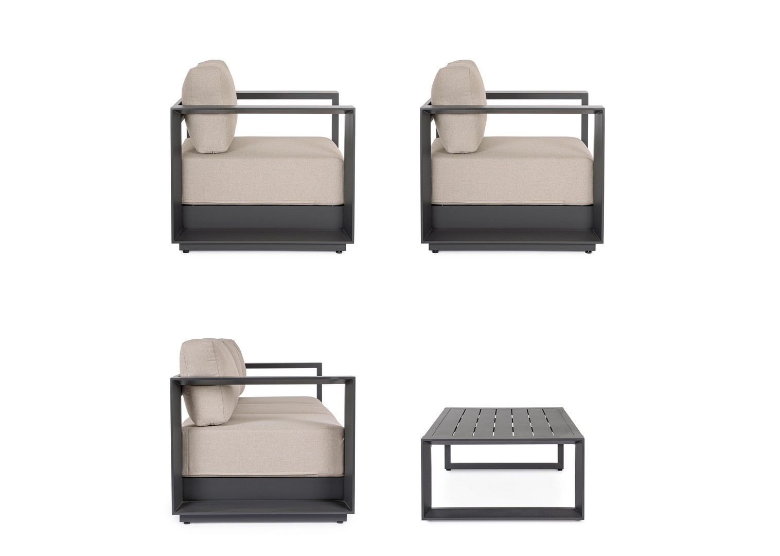 SALOTTO ALLUMINIO MOSES ANTRACITE