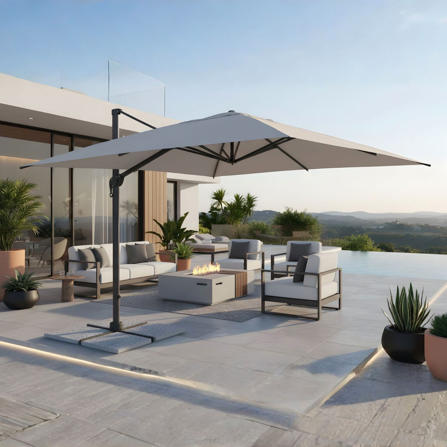 OMBRELLONE BRACCIO INES 4X4 ANTRACITE GRIGIO