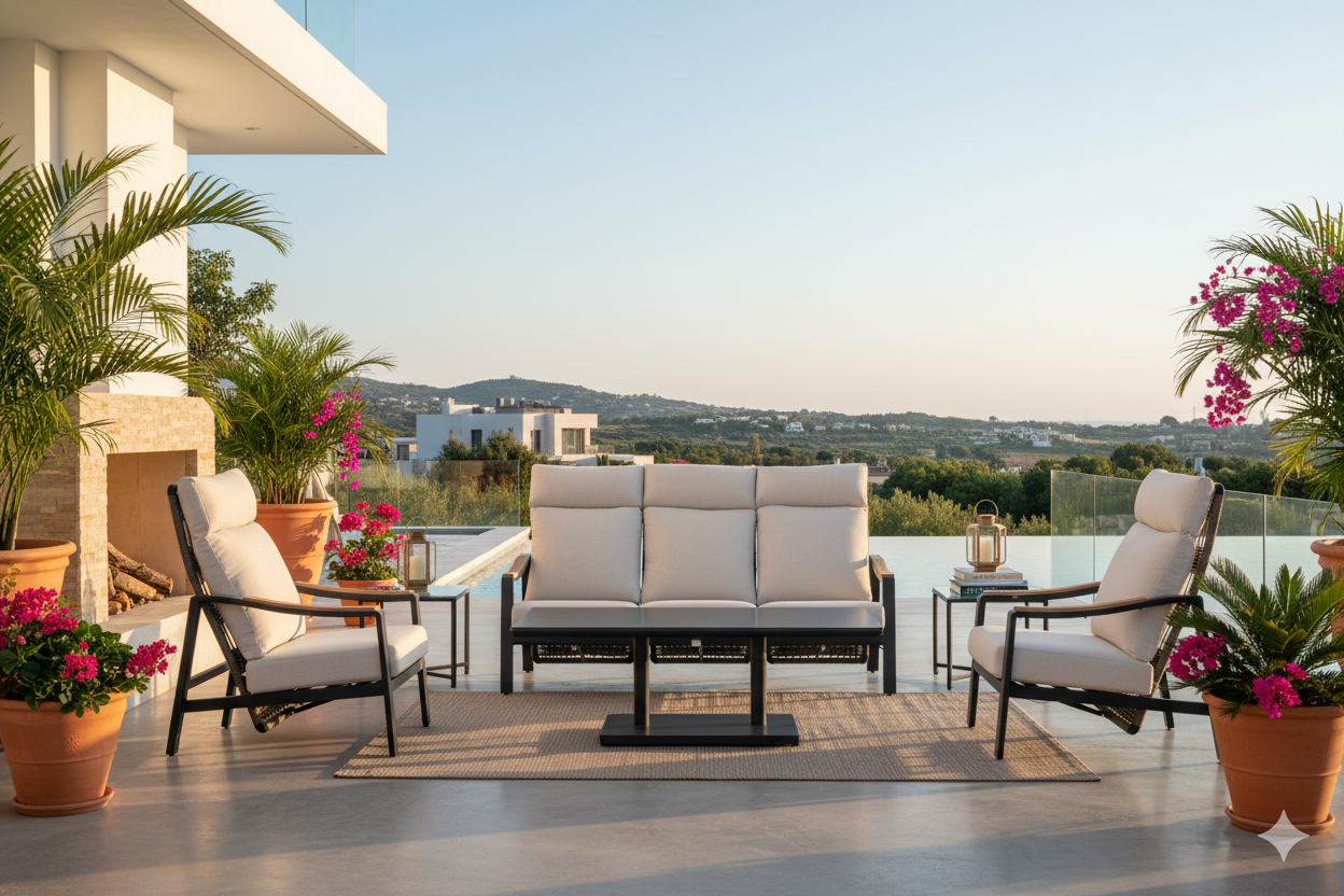 SALOTTO 3 POSTI RECLINABILE ANTRACITE