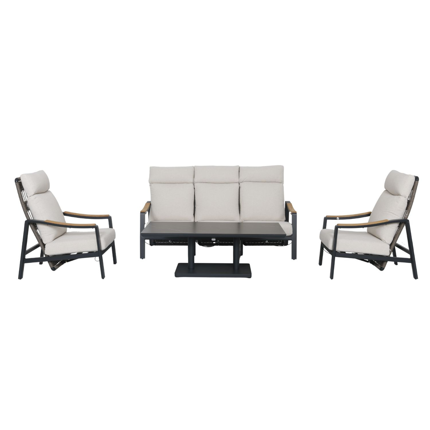 SALOTTO 3 POSTI RECLINABILE ANTRACITE