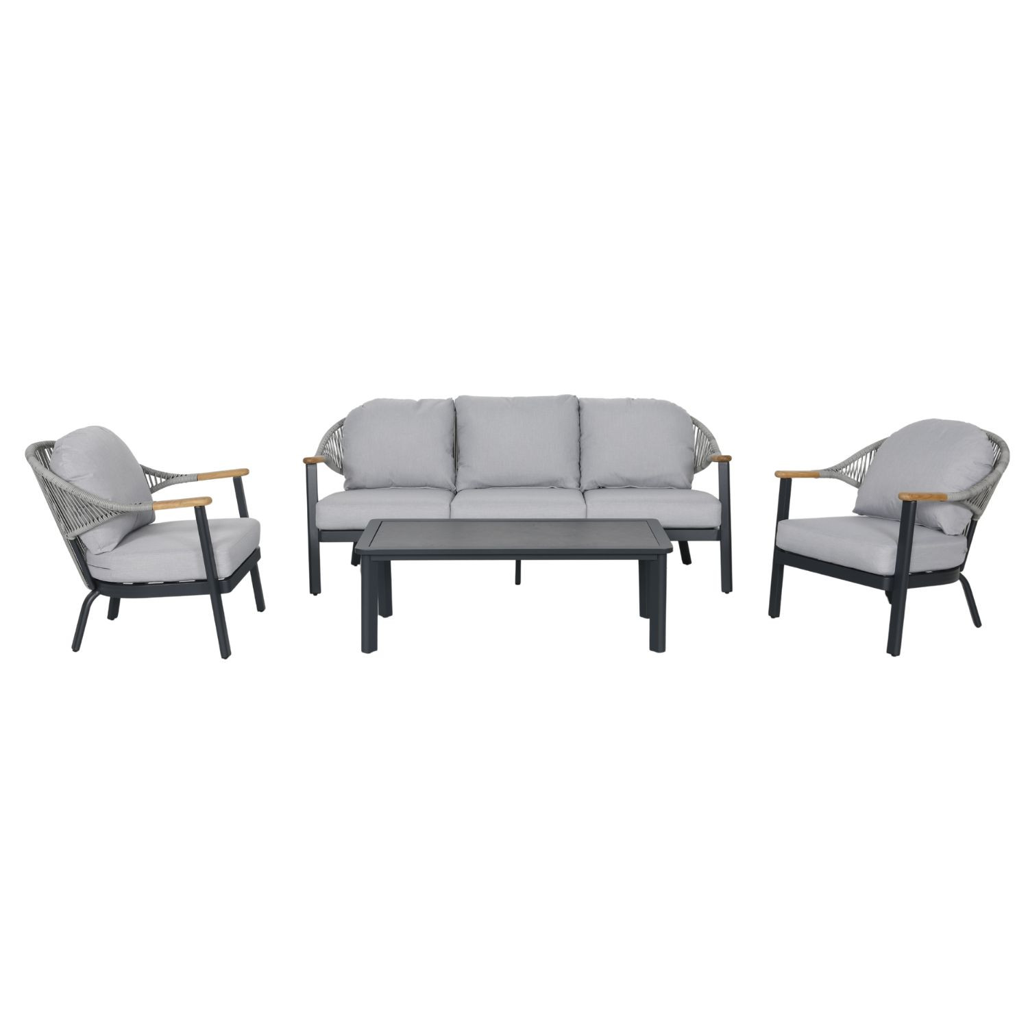 SALOTTO 3 POSTI CON CORDA ANTRACITE