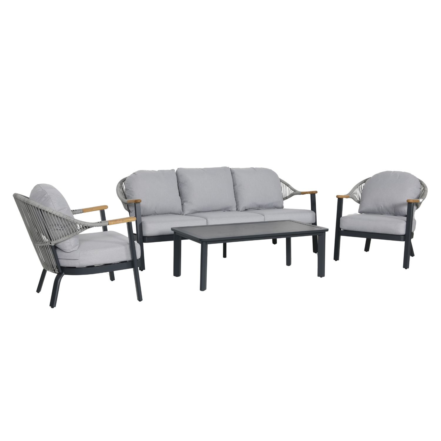 SALOTTO 3 POSTI CON CORDA ANTRACITE