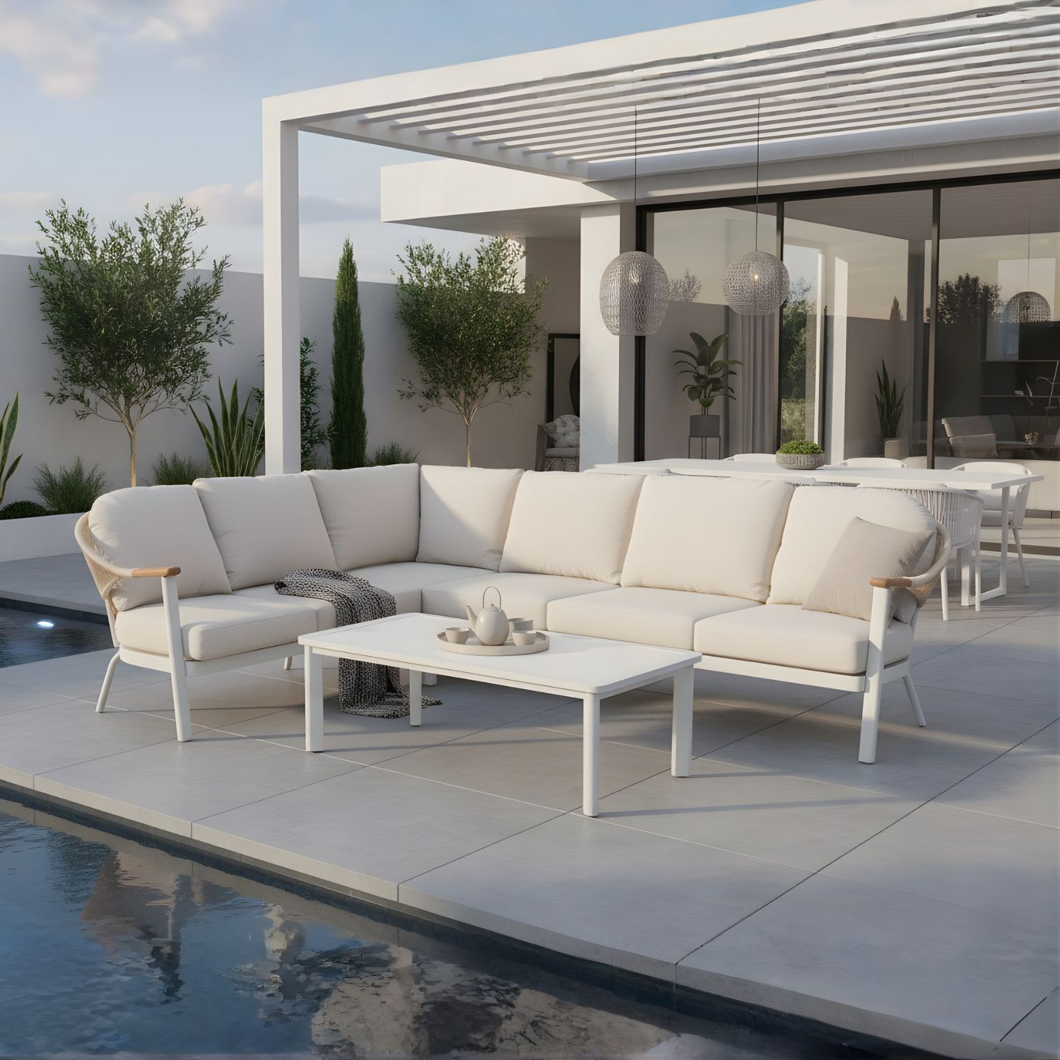 SALOTTO AD ANGOLO ALLUMINIO PELICAN