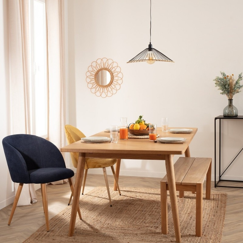 *SEDIA C/GAMBE METALLO TESSUTO BLU INCHIOSTRO