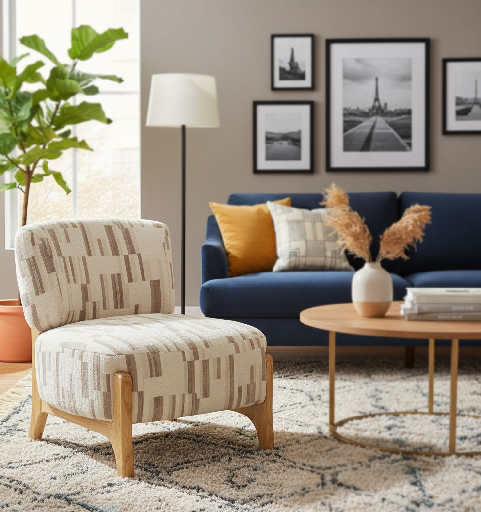 POLTRONA CHEN CALIX BIANCO/NATURALE