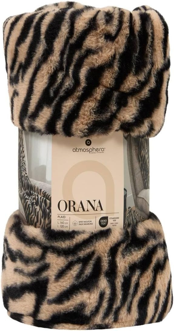 PLAID TIGRE CM.120X160 NERA/BEIGE