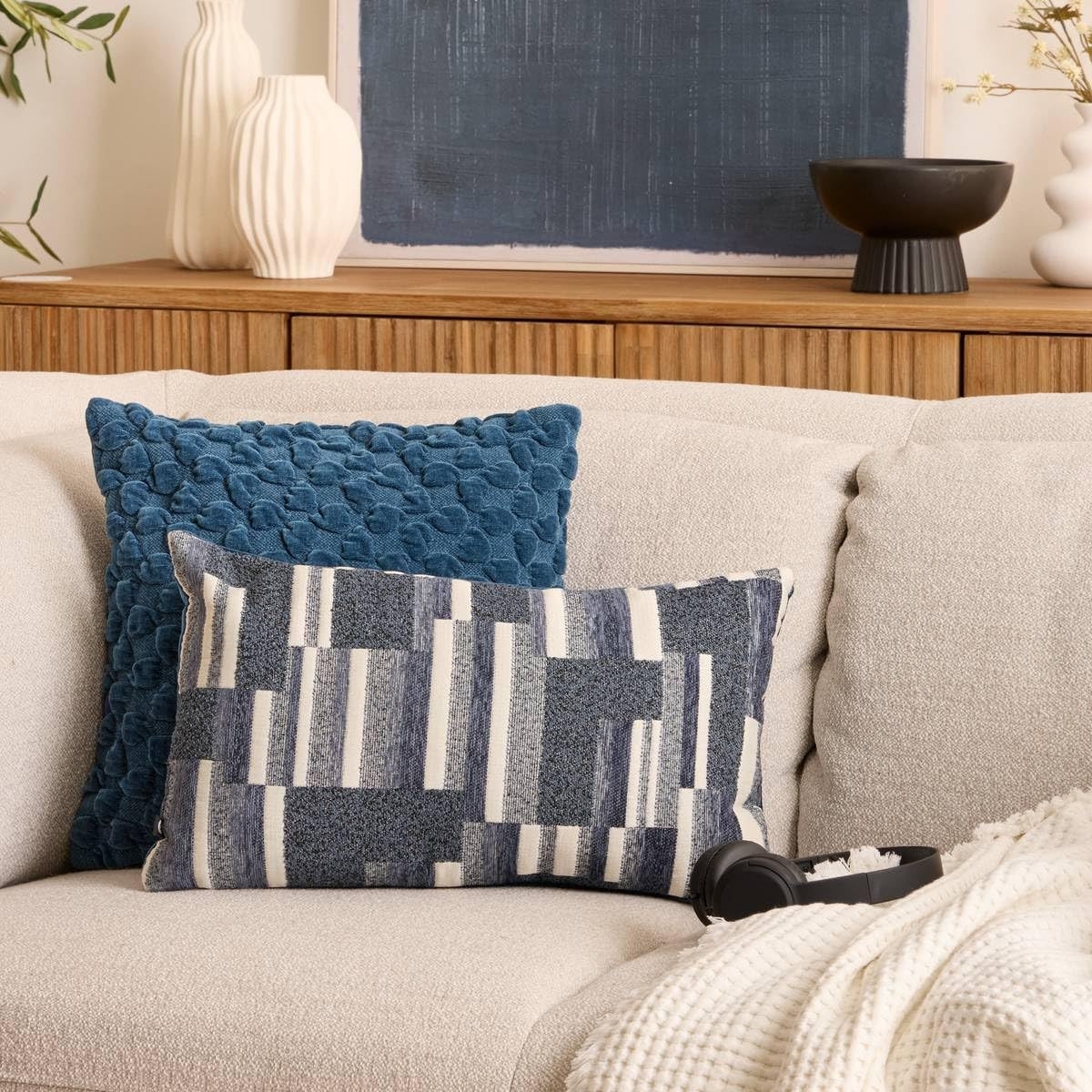 CUSCINO CALIX CM.50X30 AZZURRO