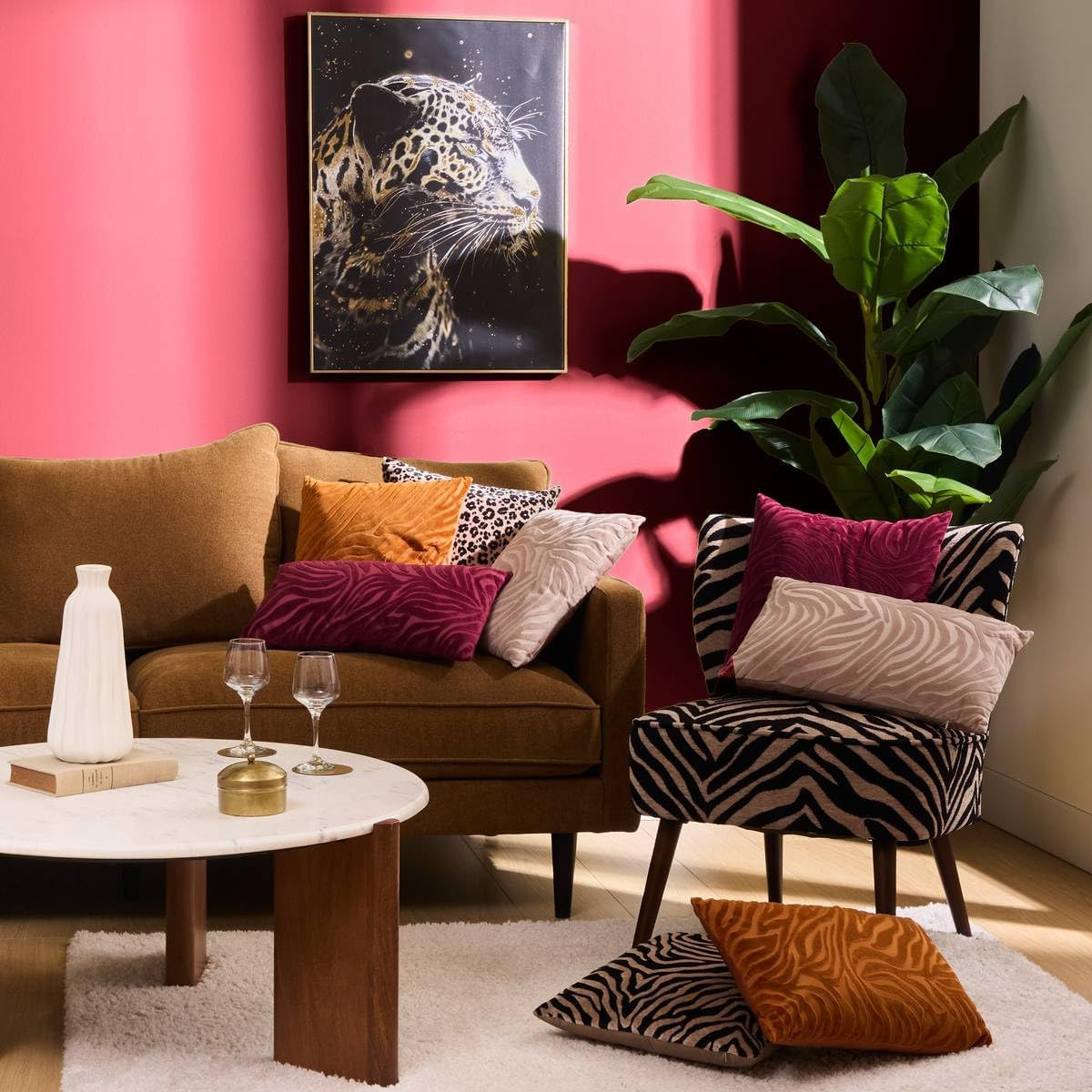 CUSCINO LEOPARD CM.40X40 NERO