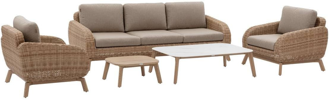 SALOTTO IN RESINA INTRECCIATO MIELE 3 POSTI