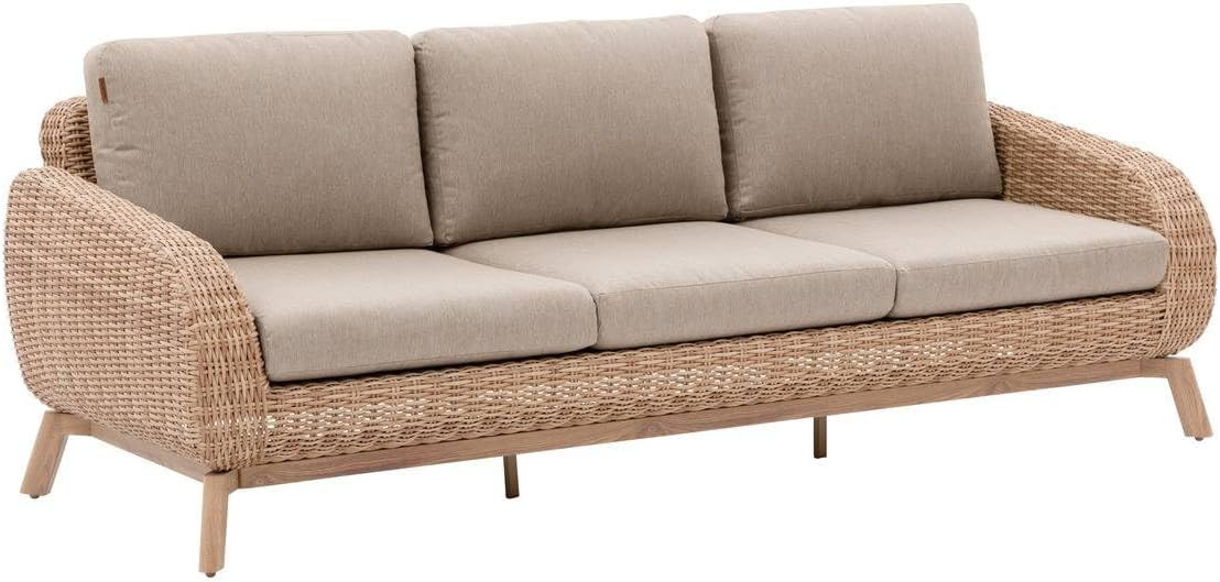 SALOTTO IN RESINA INTRECCIATO MIELE 3 POSTI