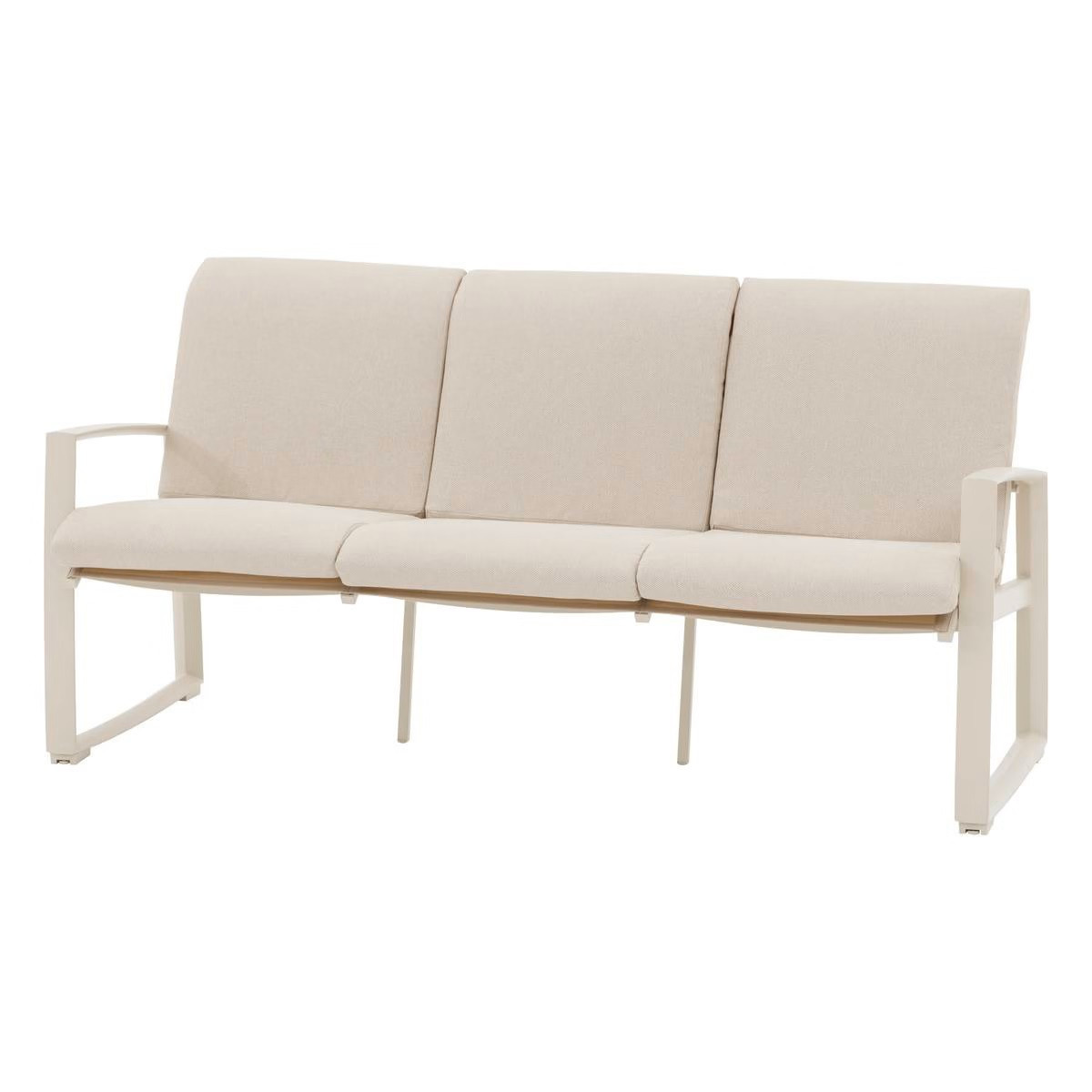 SALOTTO ALLUMINIO 3 POSTI LINO ARGILLA