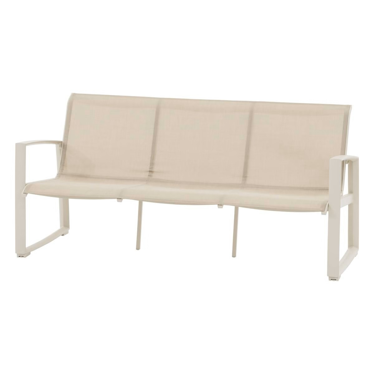 SALOTTO ALLUMINIO 3 POSTI LINO ARGILLA