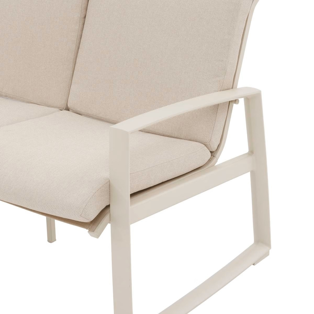 SALOTTO ALLUMINIO 3 POSTI LINO ARGILLA