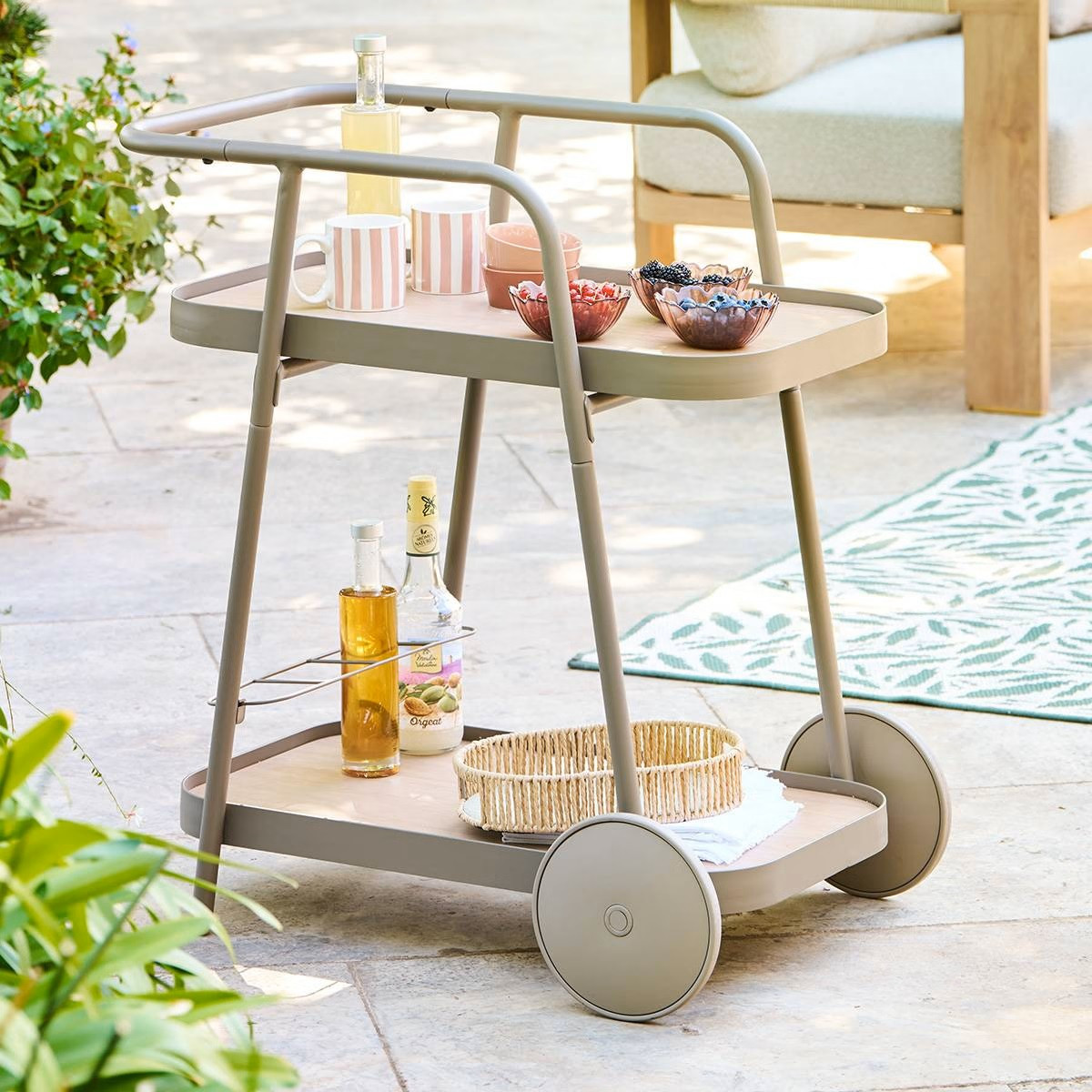 CARRELLO CON RUOTE ALLUMINIO 76X50 COFFE