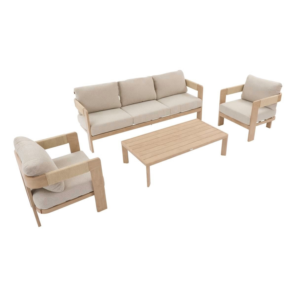 SALOTTO IN ALLUMINIO 3 POSTI MIELE