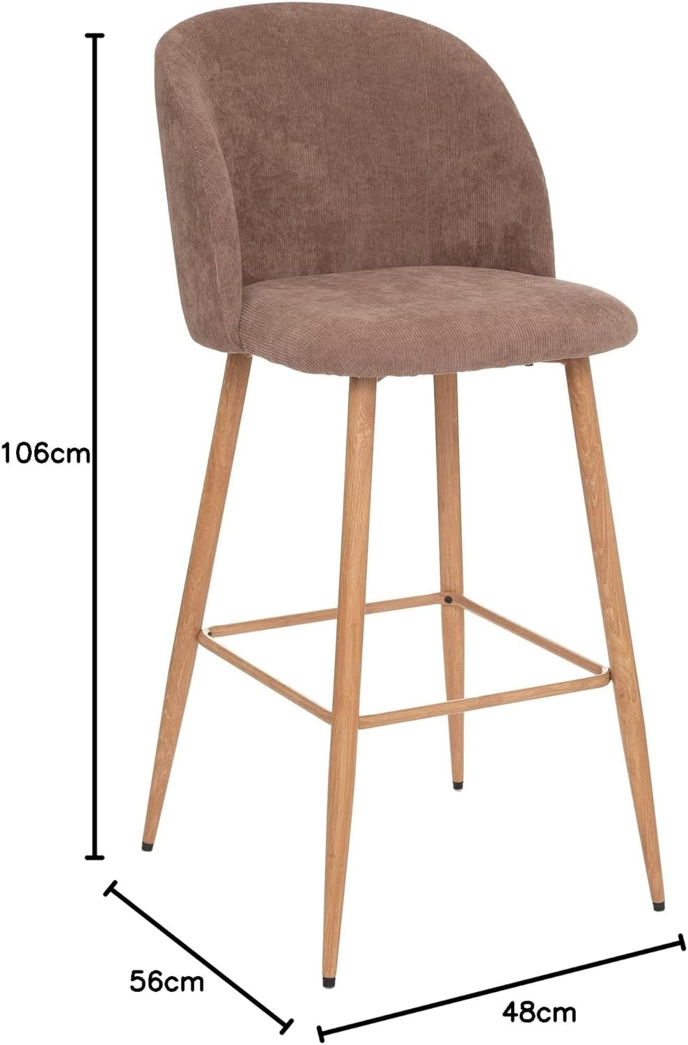 SEDIA DA BAR ROVERE GRIGIO TALPA